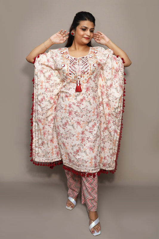 Floral Print Gotta Work Kaftan Set #1516