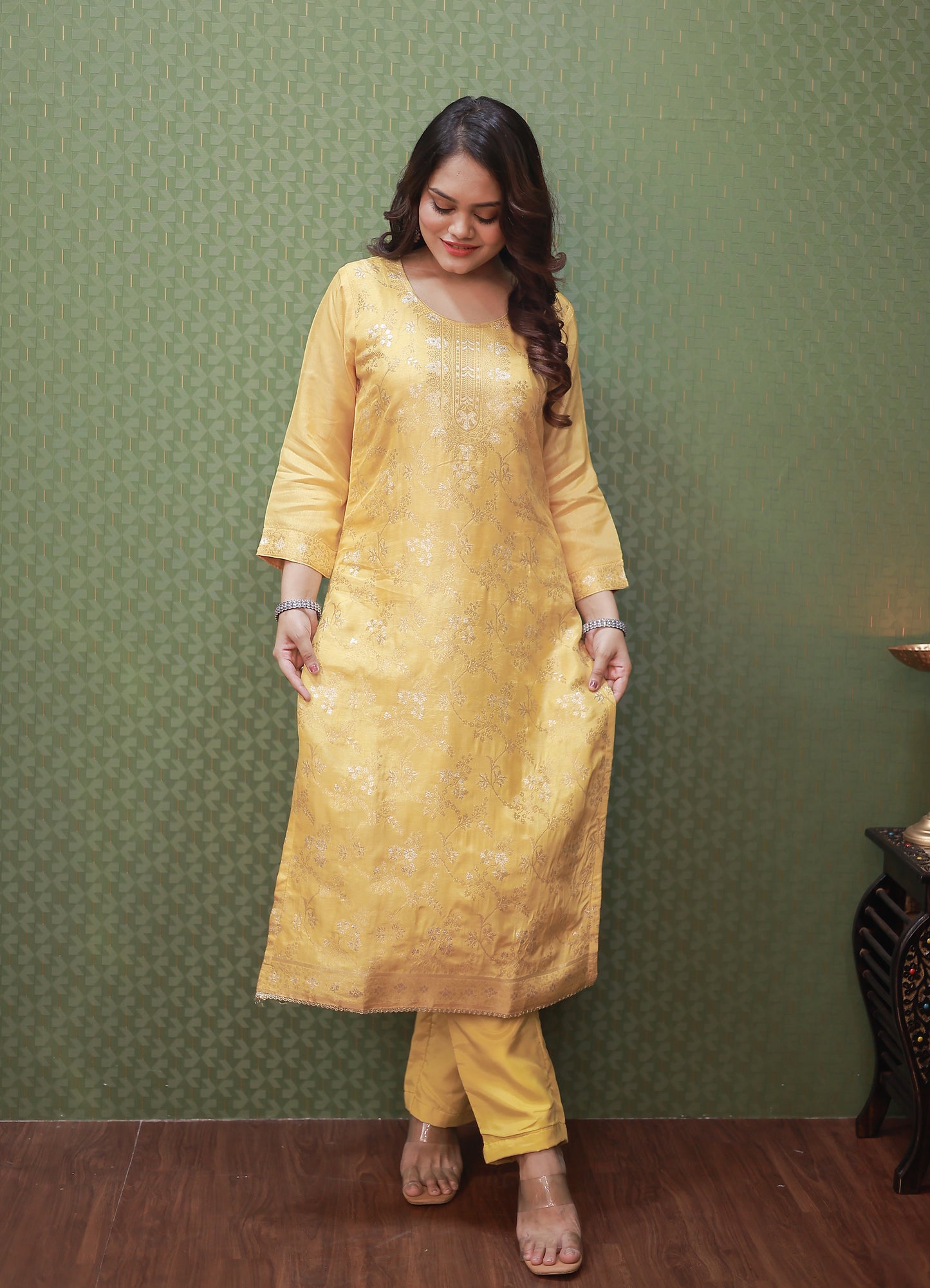 Yellow Banarasi Silk Woven Suit Set with Full Dupatta #1620