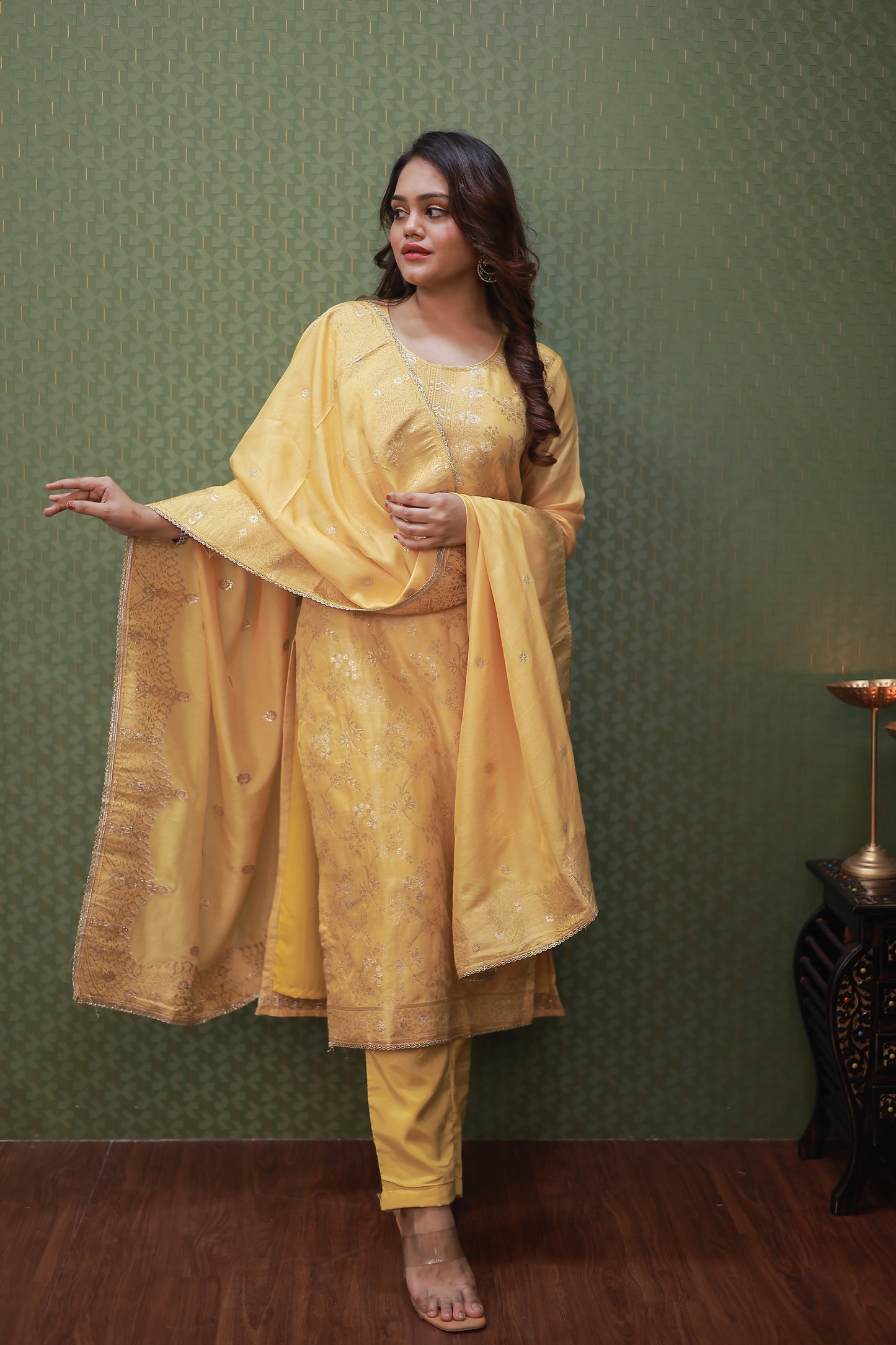 Yellow Banarasi Silk Woven Suit Set with Full Dupatta #1620