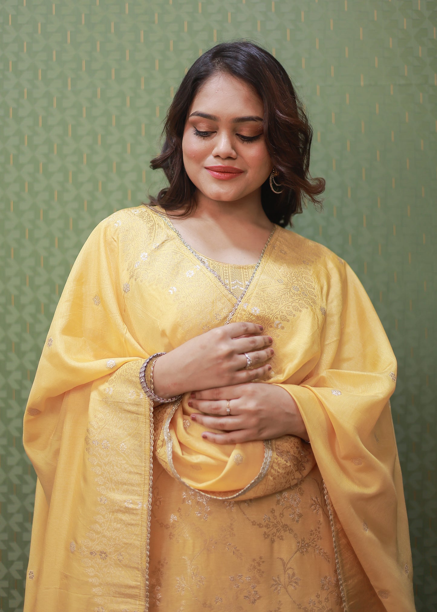 Yellow Banarasi Silk Woven Suit Set with Full Dupatta #1620