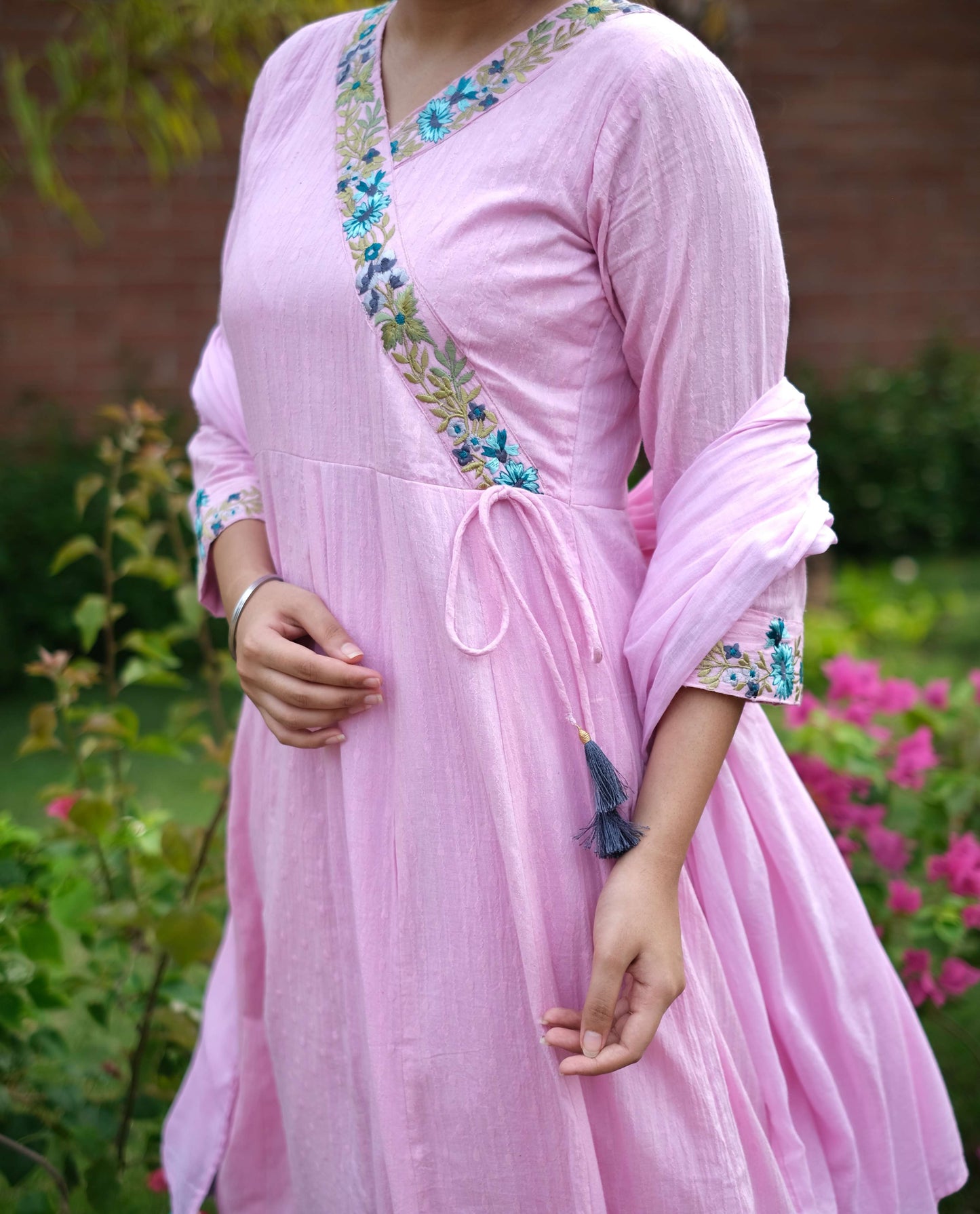 Lilac Dobby Cotton Anarkali Set #1481