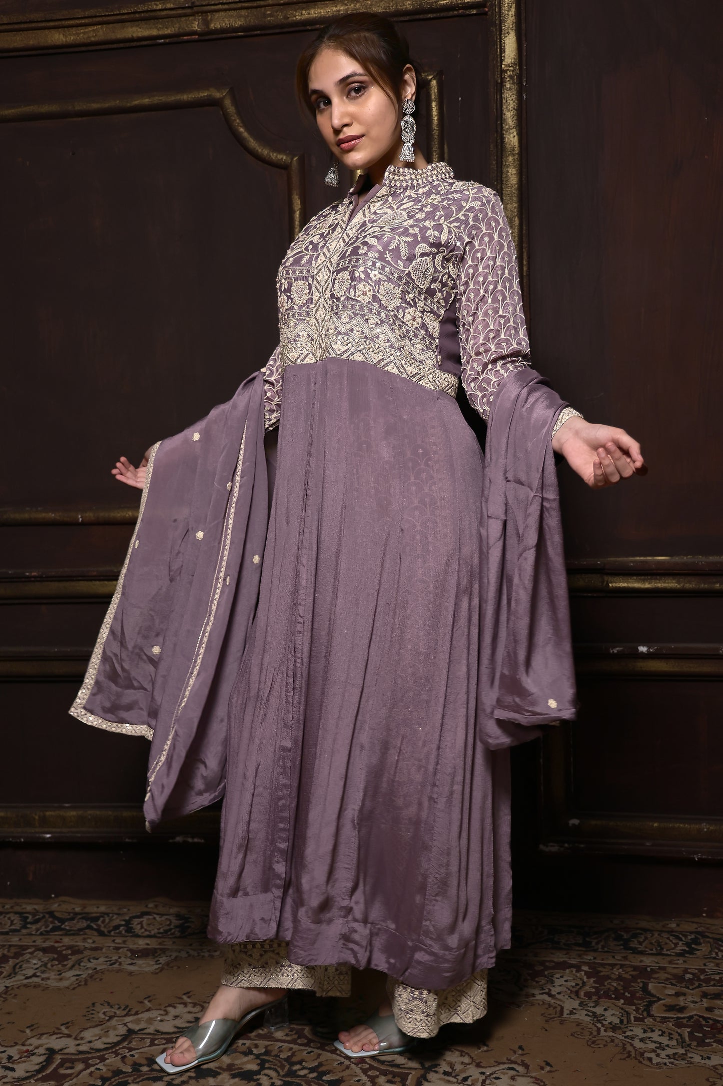 Designer Indo-Western Embroidered Dress #1510
