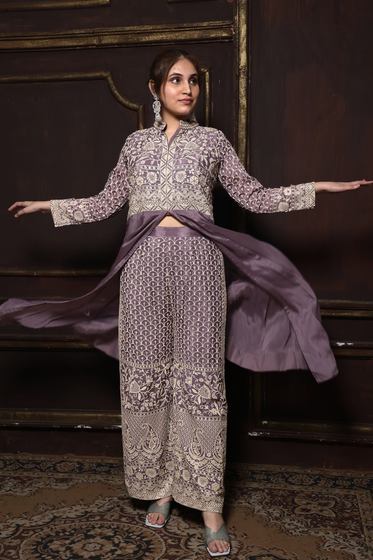 Designer Indo-Western Embroidered Dress #1510