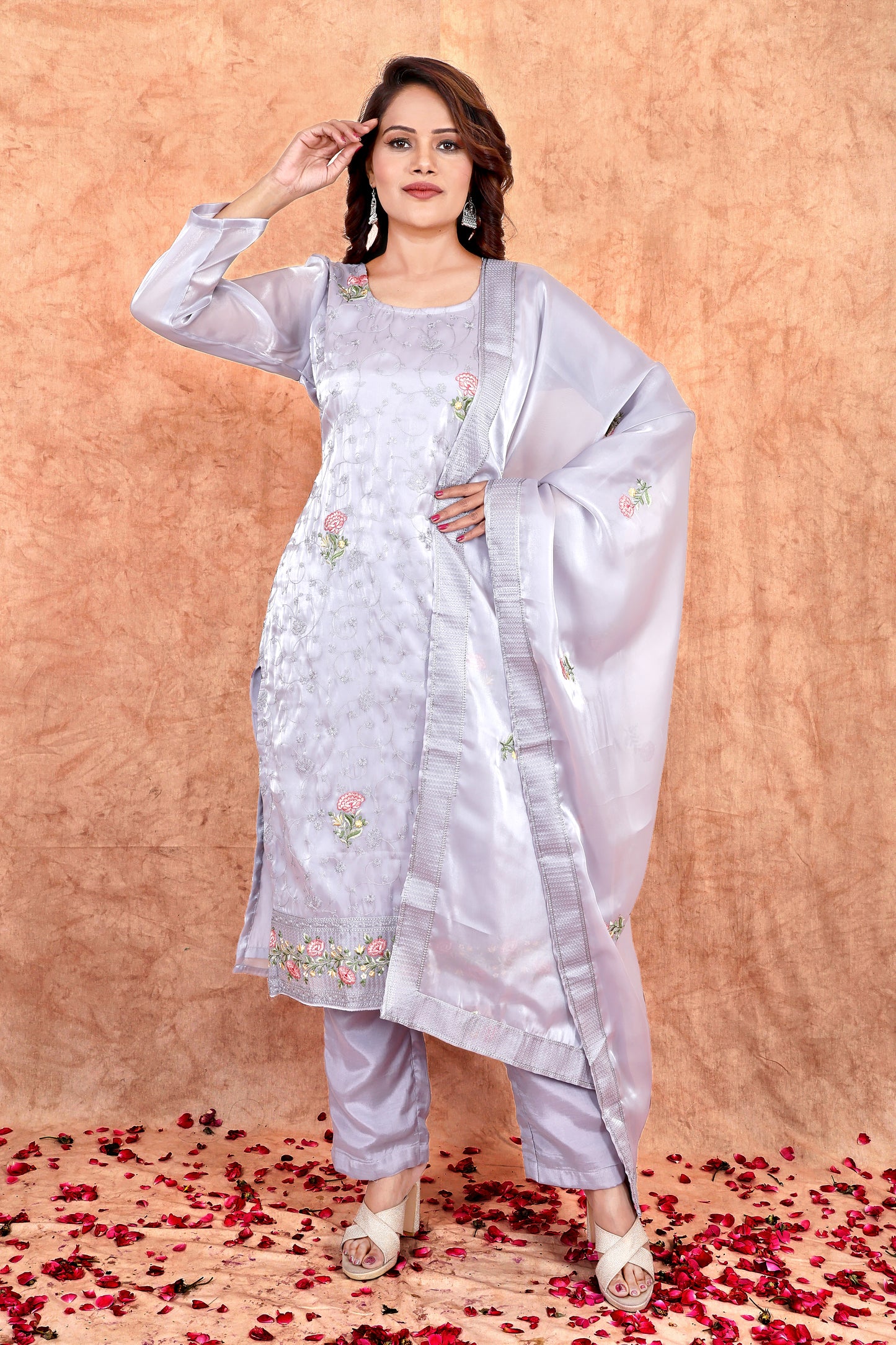 Grey Embroidered Jimmy Choo Suit Set #1693