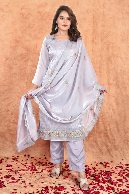 Grey Embroidered Jimmy Choo Suit Set #1693