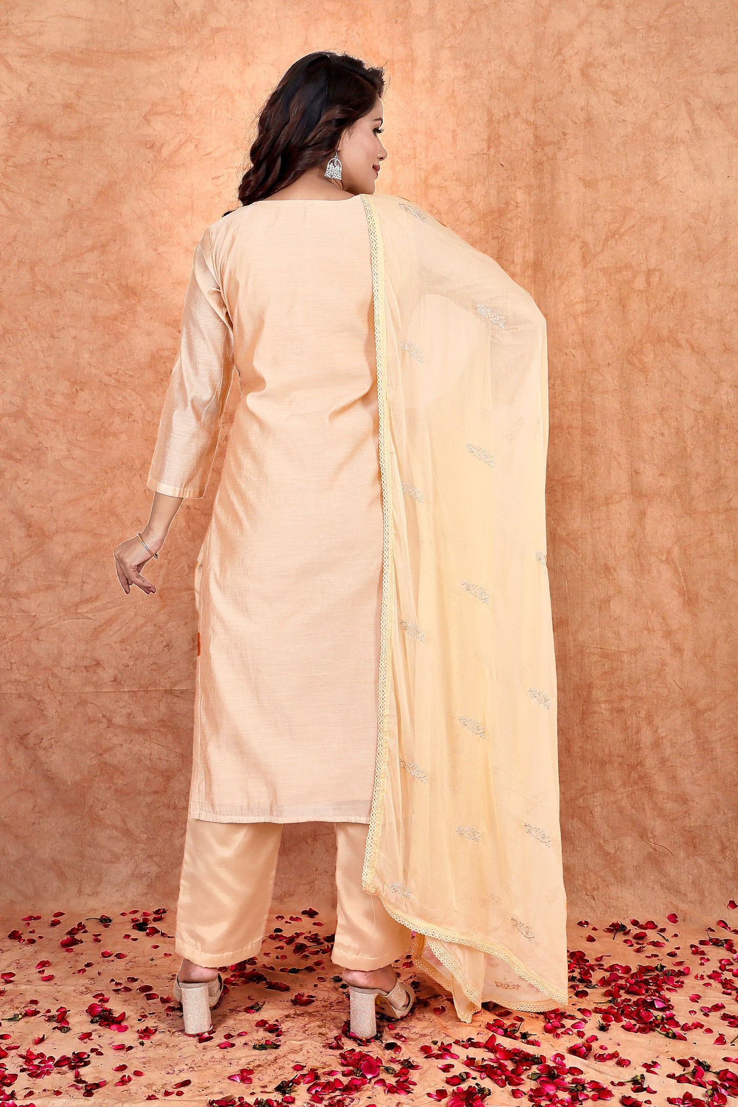 Embroidered Chanderi Suit Set #1623