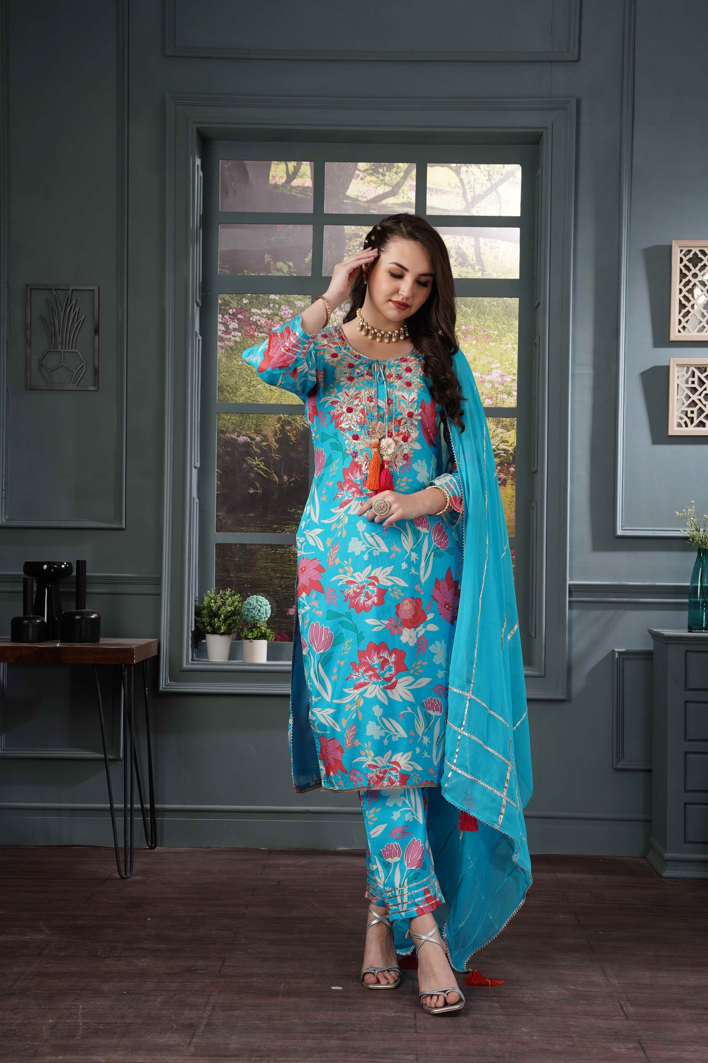 Pure Muslin Gotta Suit Set #1261