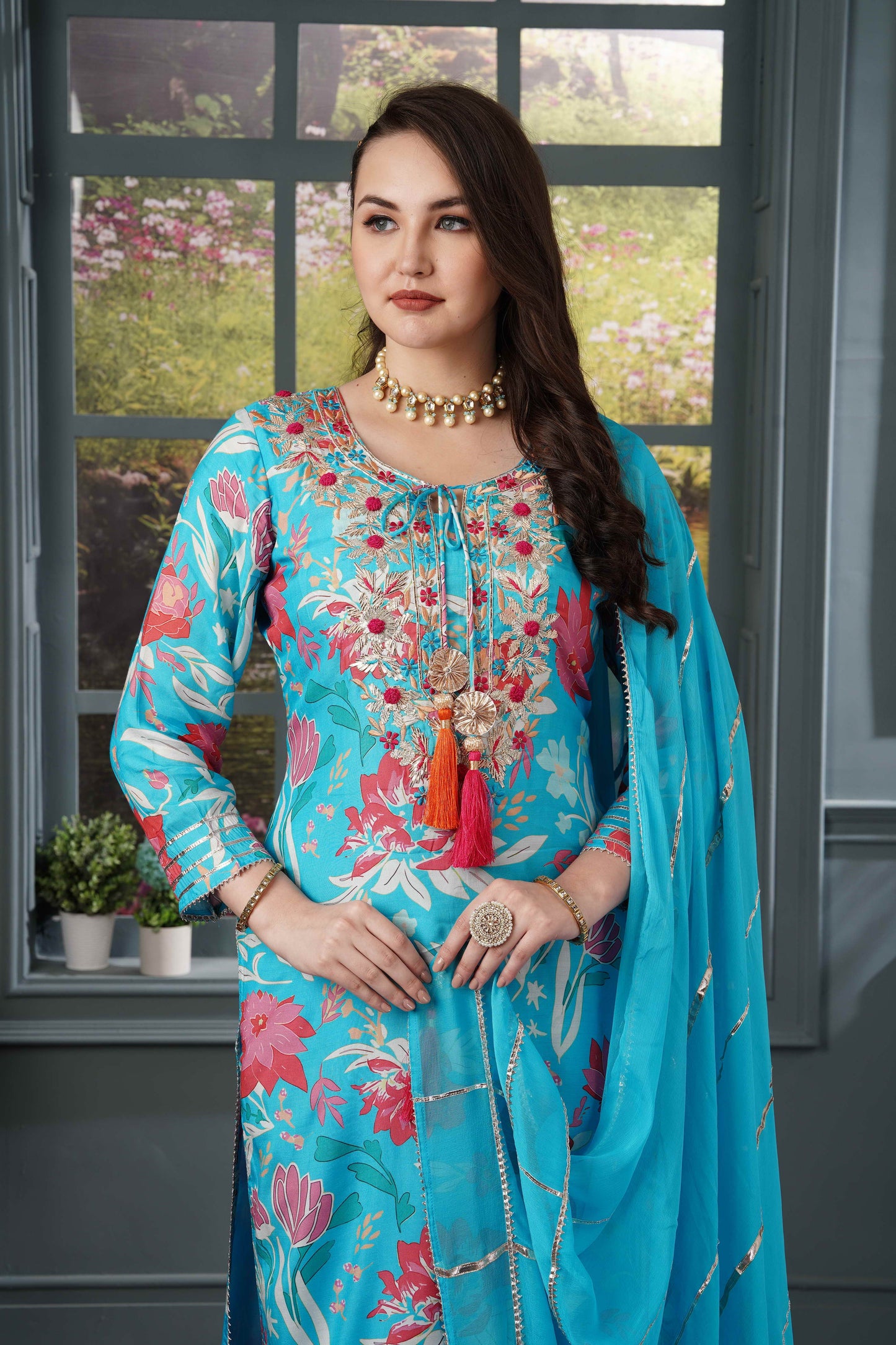 Pure Muslin Gotta Suit Set #1261