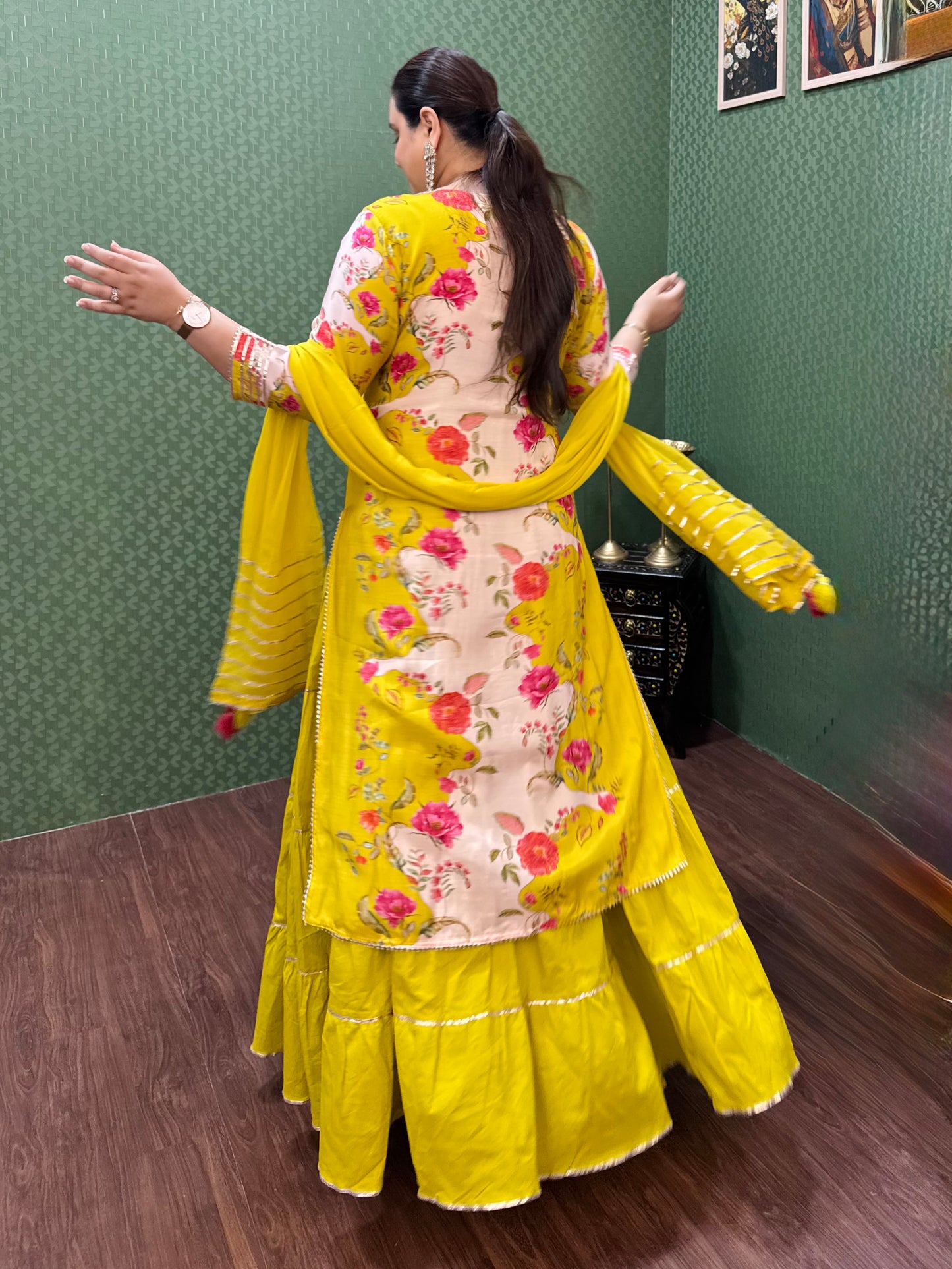 Mustard Pure Muslin One-Piece Gown #1771
