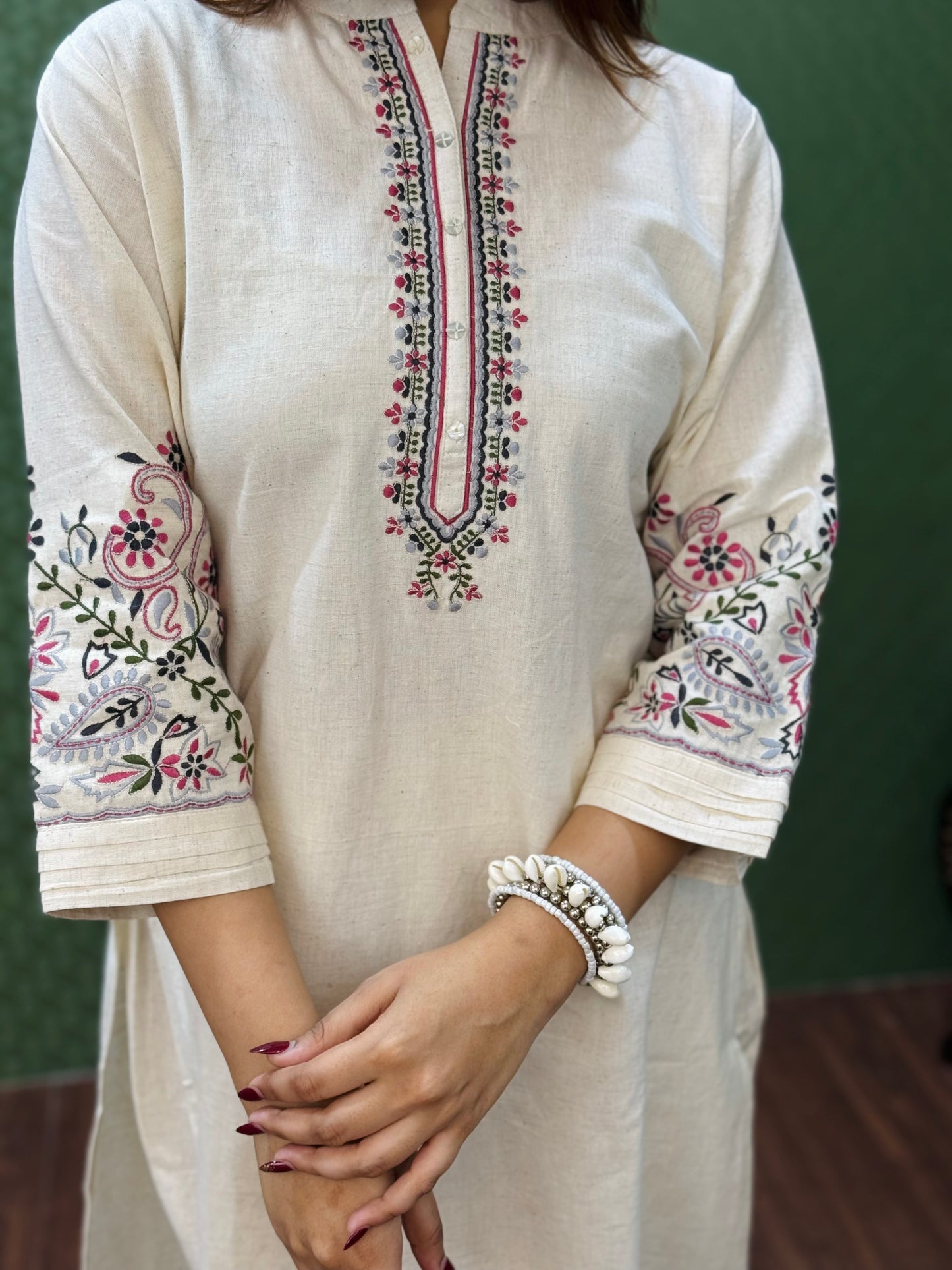 Ivory Bandh Gala Cotton Suit Set #1782