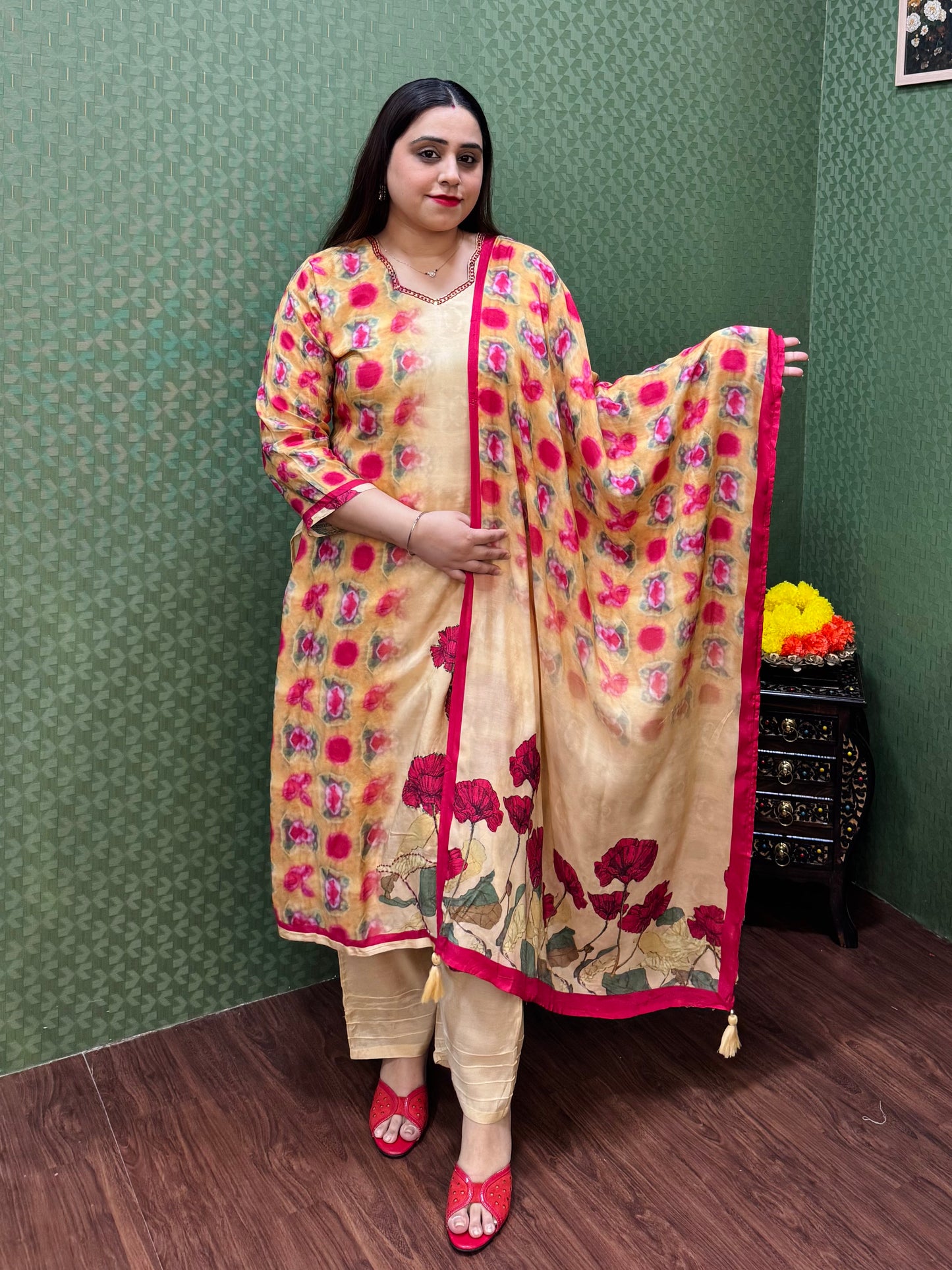 Pure Muslin Digital Floral Print Suit Set #1766