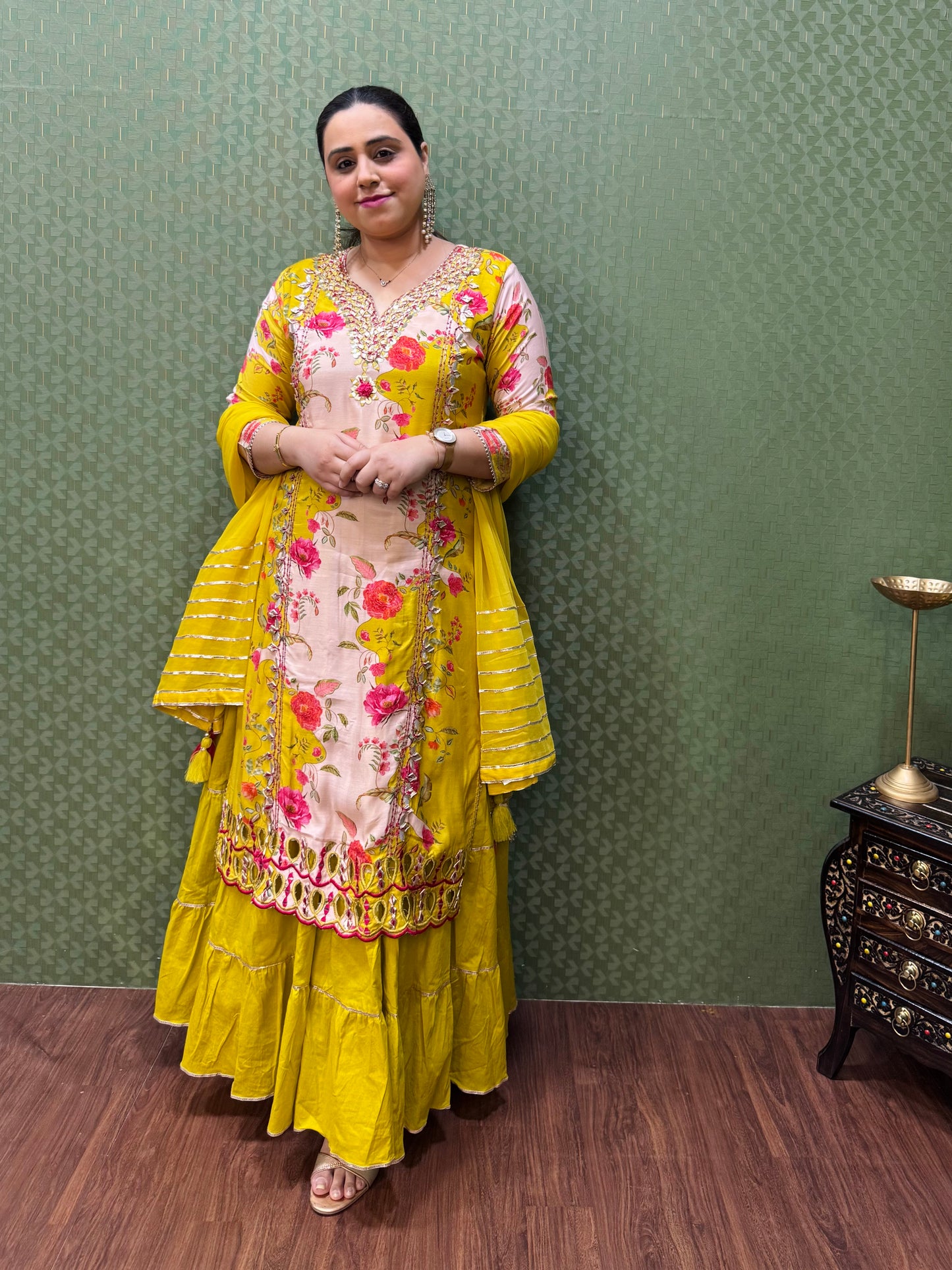 Mustard Pure Muslin One-Piece Gown #1771