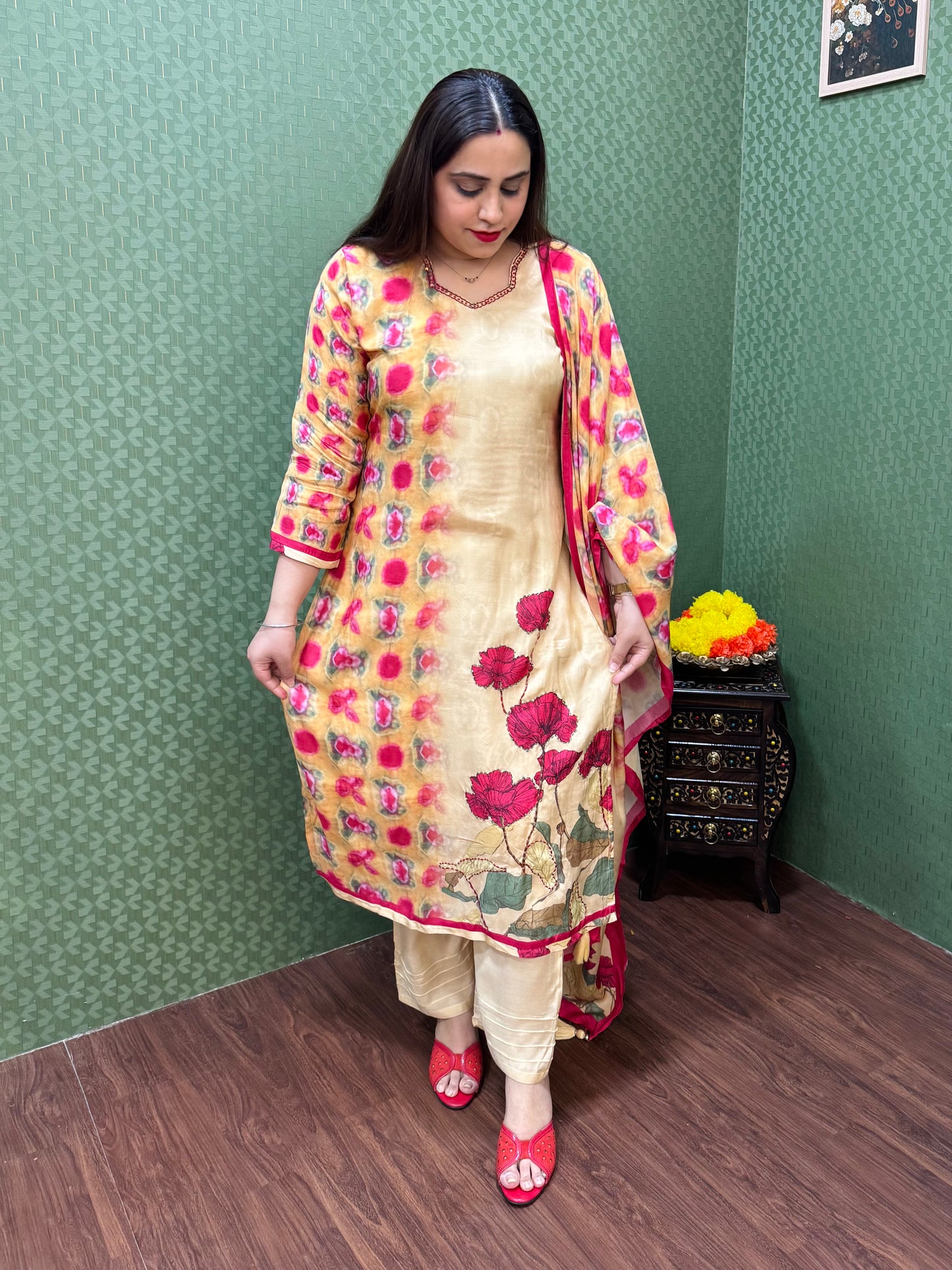 Pure Muslin Digital Floral Print Suit Set #1766