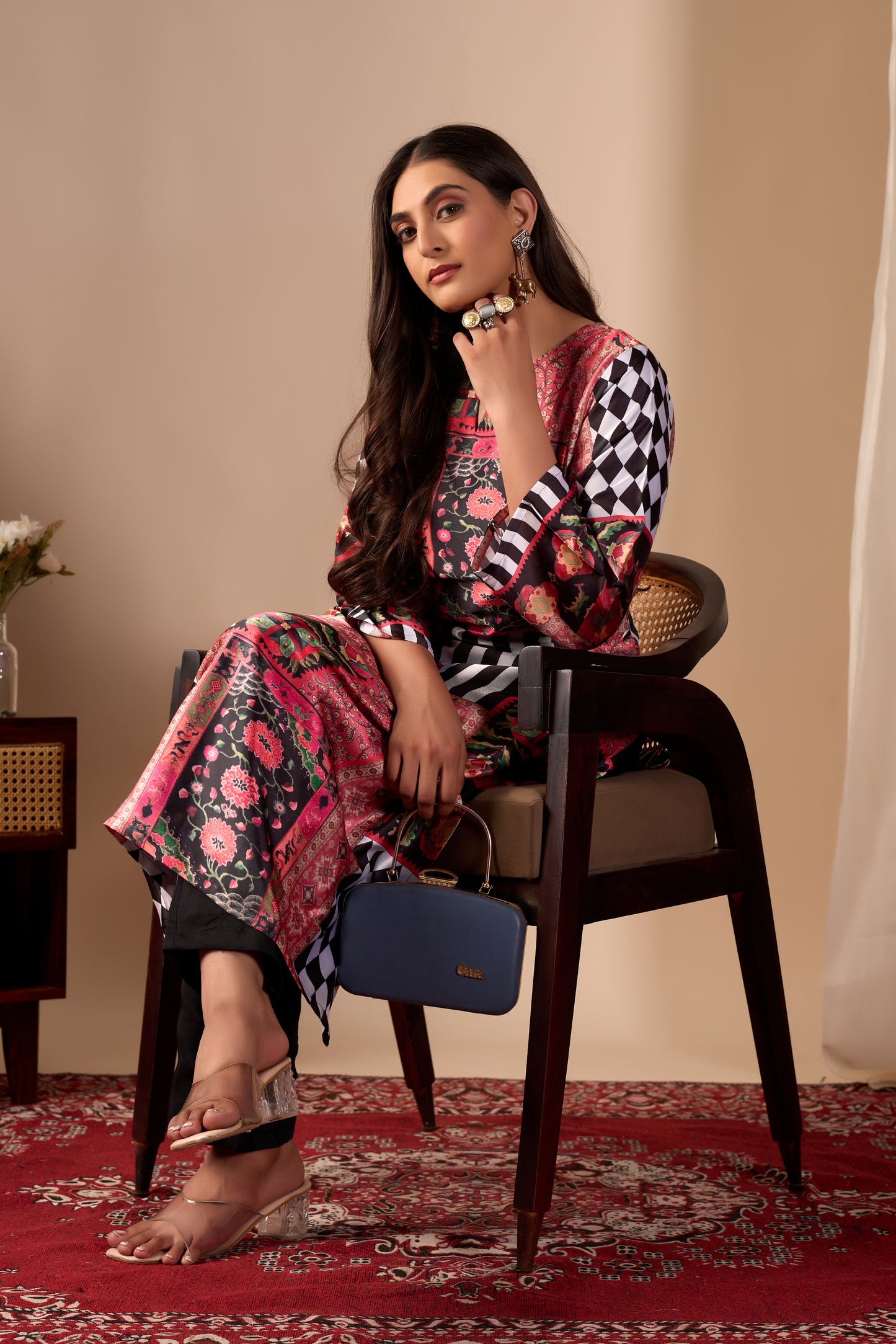 Multicoulour Pure Satin Kurta Set #1896