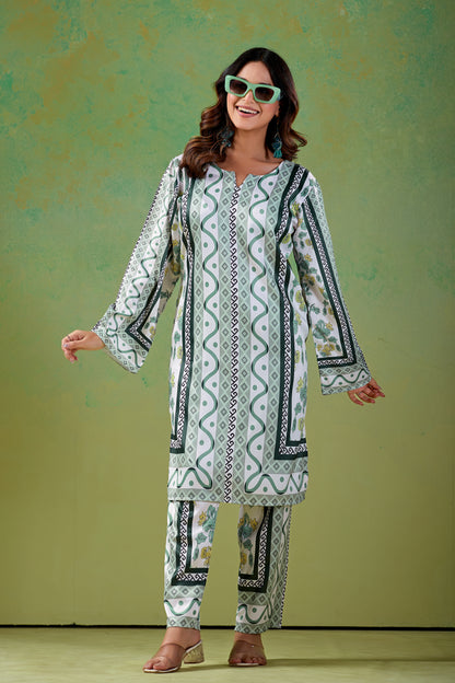 Mint & Sage Green Turkish  Co - Ord Set #1940