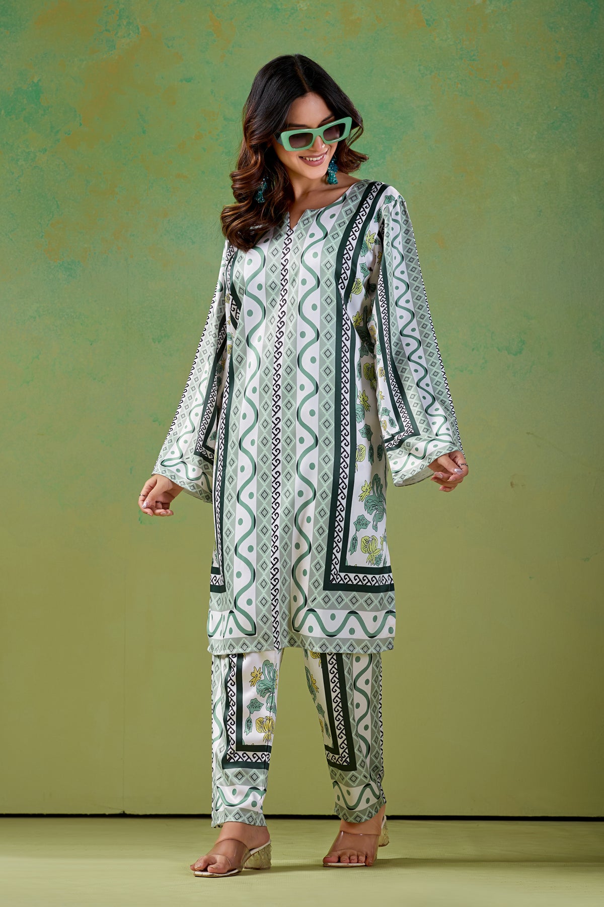 Mint & Sage Green Turkish  Co - Ord Set #1940