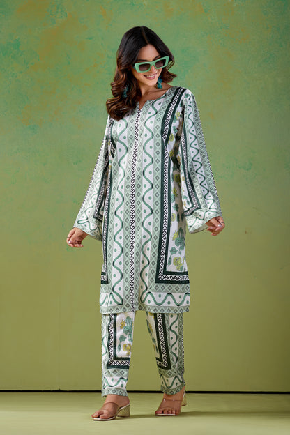 Mint & Sage Green Turkish  Co - Ord Set #1940