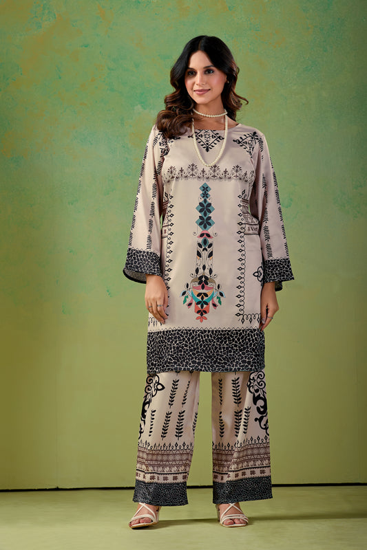 Soft Beige Turkish  Co - Ord Set #1936