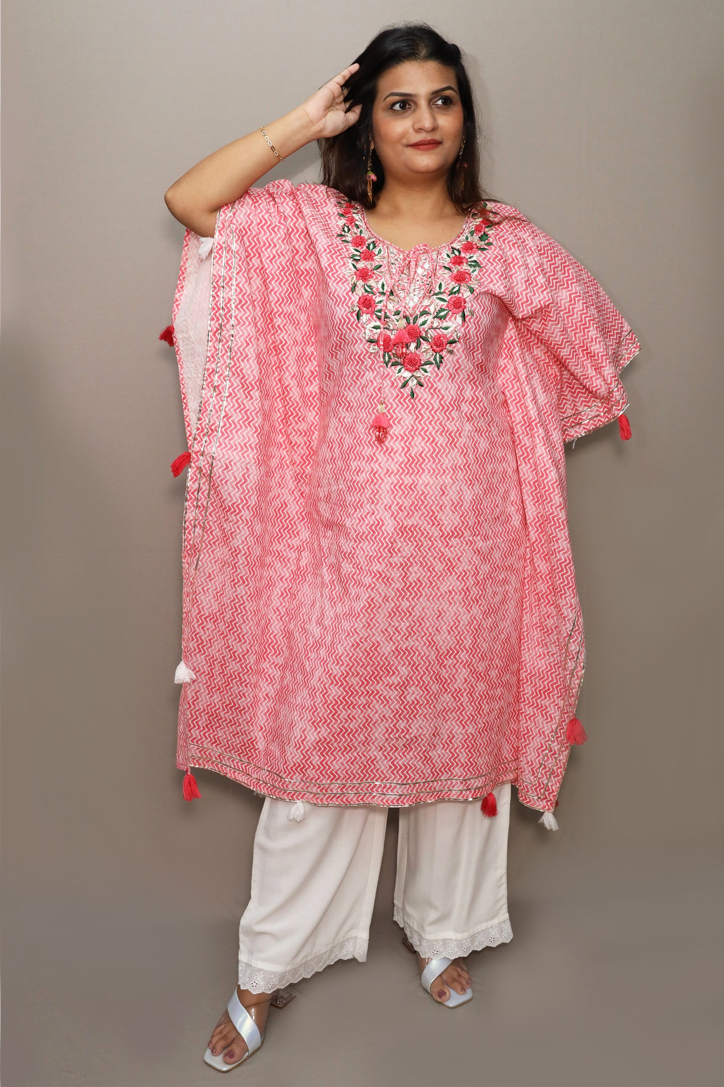 Pink Gotta Work Kaftan Set #1519