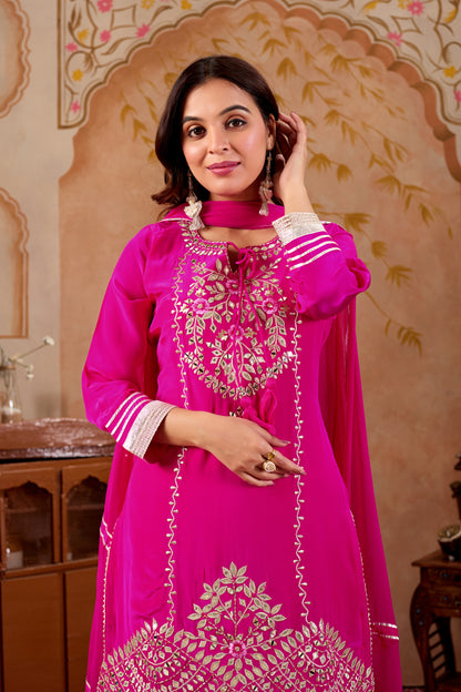 Pure Crepe Pink Sharara #1929