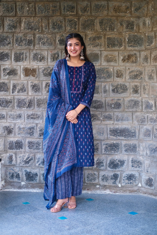 Pure Cotton Suit with Hand Work Touch #1436
