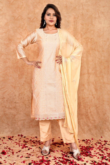 Embroidered Chanderi Suit Set #1623