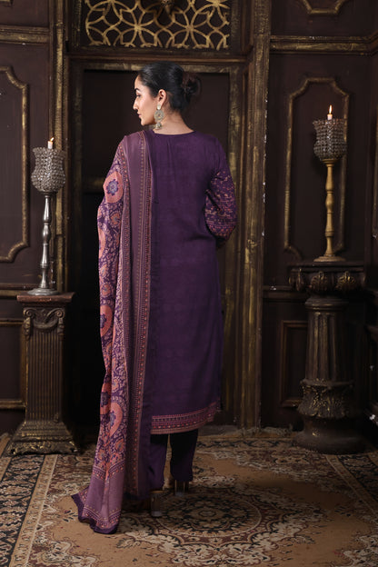 Purple Pure Viscous Pashmina Suit #1719