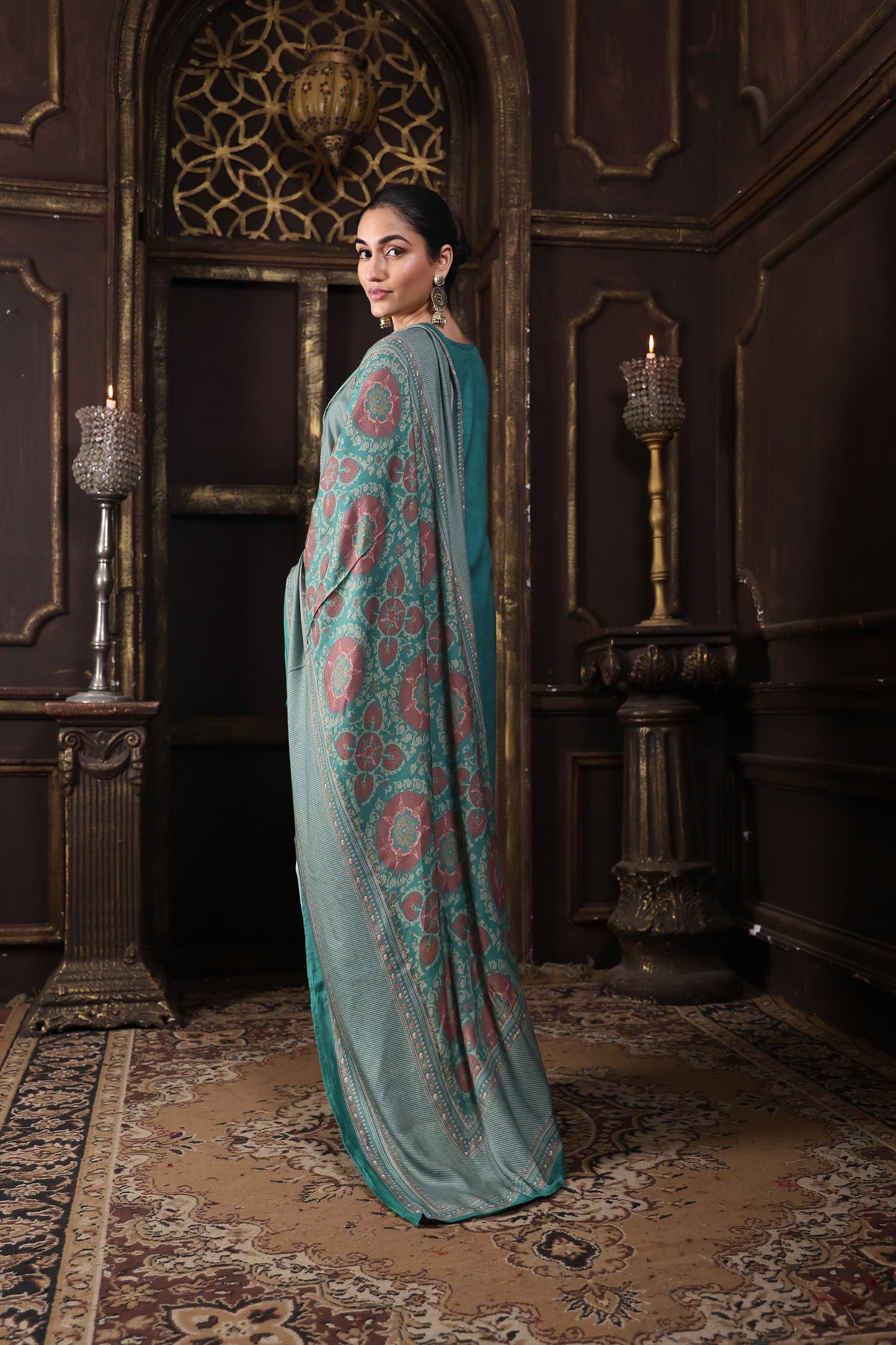 Green Pure Viscous Pashmina Suit #1725