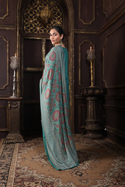 Green Pure Viscous Pashmina Suit #1725