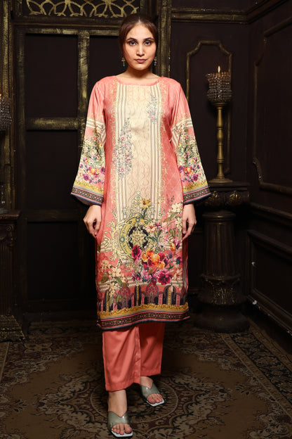 Pink Viscose Pashmina Suit Set #1704