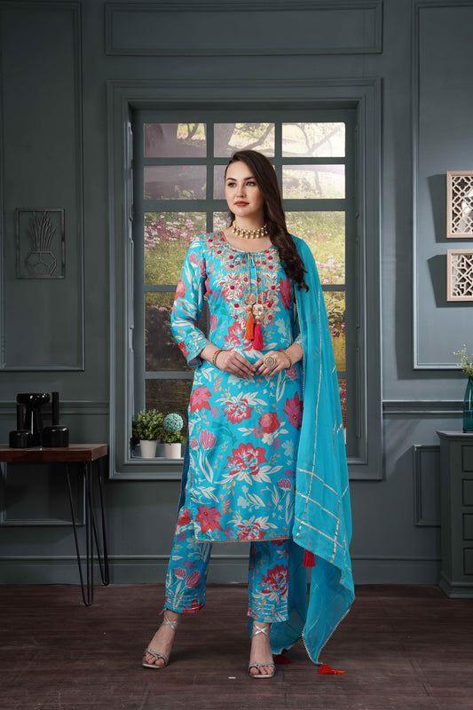 Pure Muslin Gotta Suit Set #1261