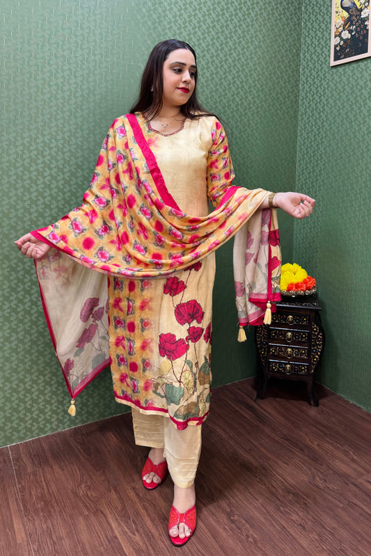 Pure Muslin Digital Floral Print Suit Set #1766