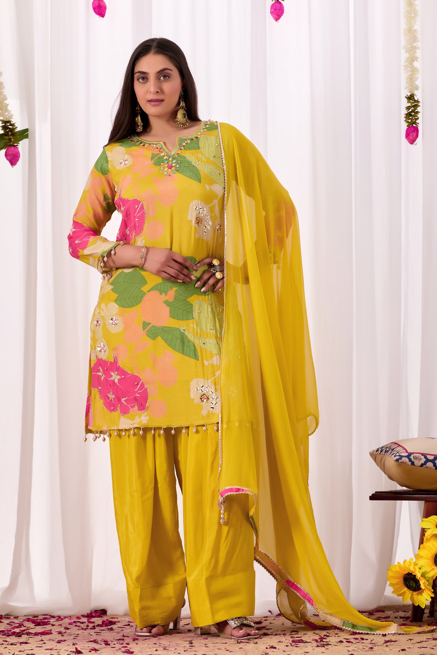 Farshi Salwar Suit – Pure Muslin with Handwork