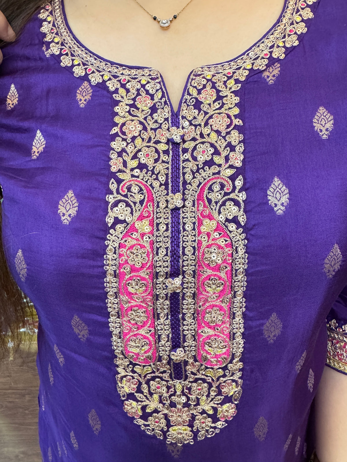 Royal Purple Banarsi Silk Suit Set