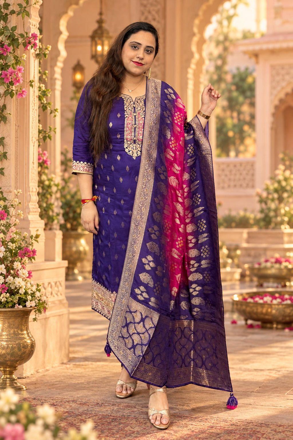 Royal Purple Banarsi Silk Suit Set