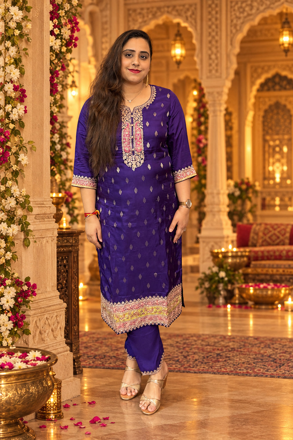 Royal Purple Banarsi Silk Suit Set